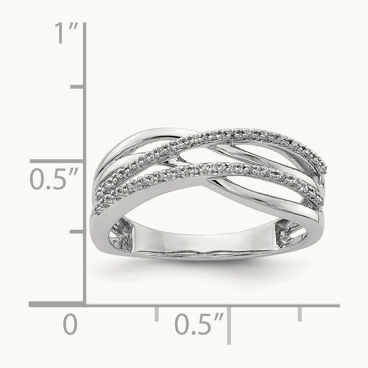 Polished Diamond Ring, 14K White Gold