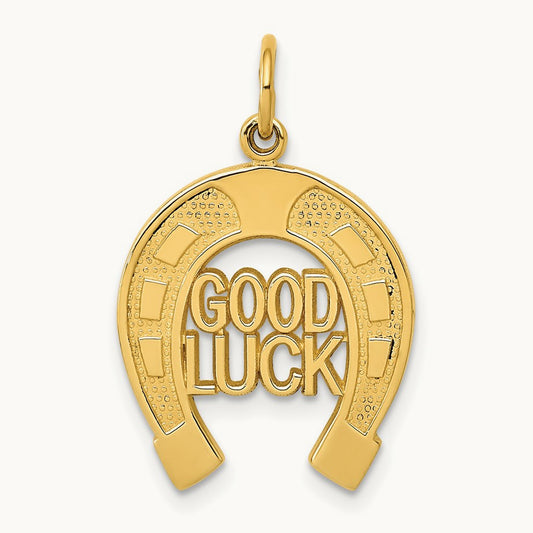 Horseshoe Good Luck Charm, 14K