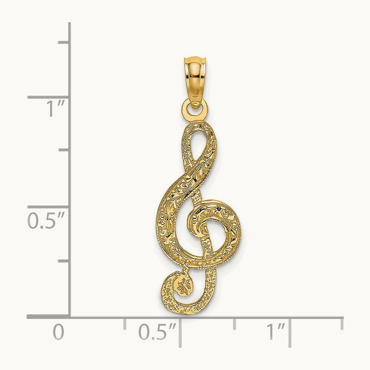 Treble Clef Charm — 14K Yellow Gold, 21.1mm