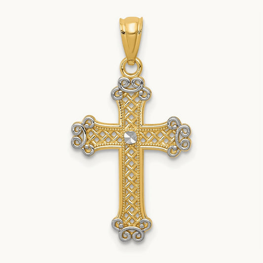w/ Diamond-cut Filigree Cross Pendant — photo set