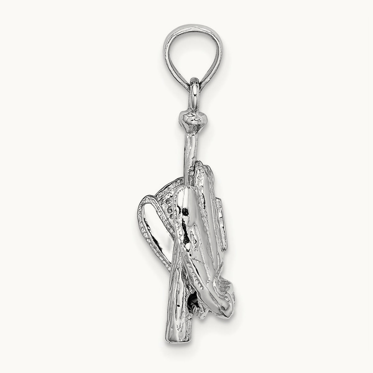 Polished 3-D Glove/Bat/Baseball Pendant