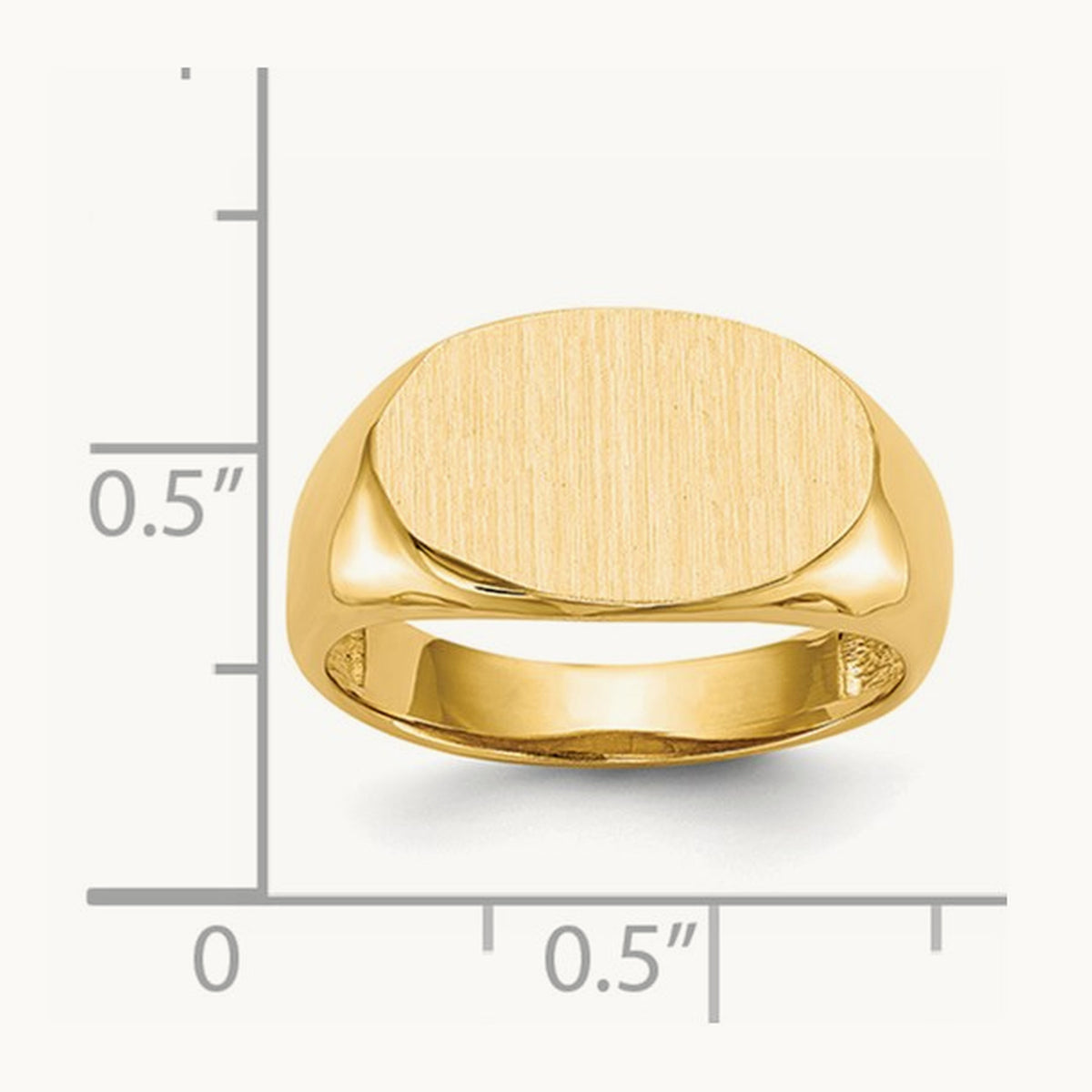 15.0x9. Open Back Signet Ring, 0mm, 14K