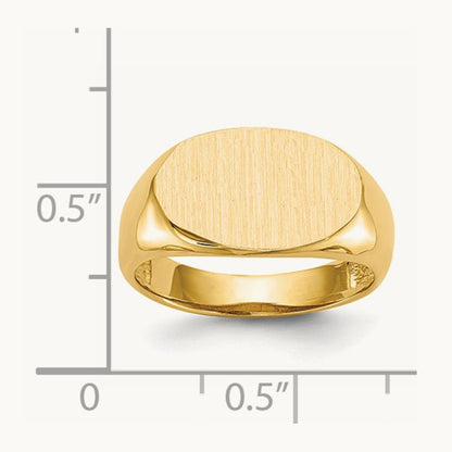 15.0x9. Open Back Signet Ring, 0mm, 14K