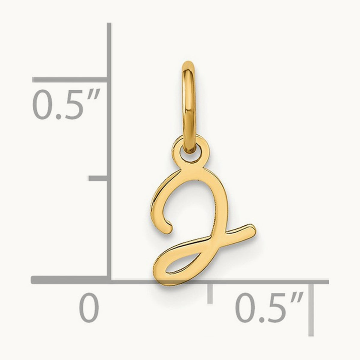 Upper case Initial Charm — 14K Yellow Gold, J