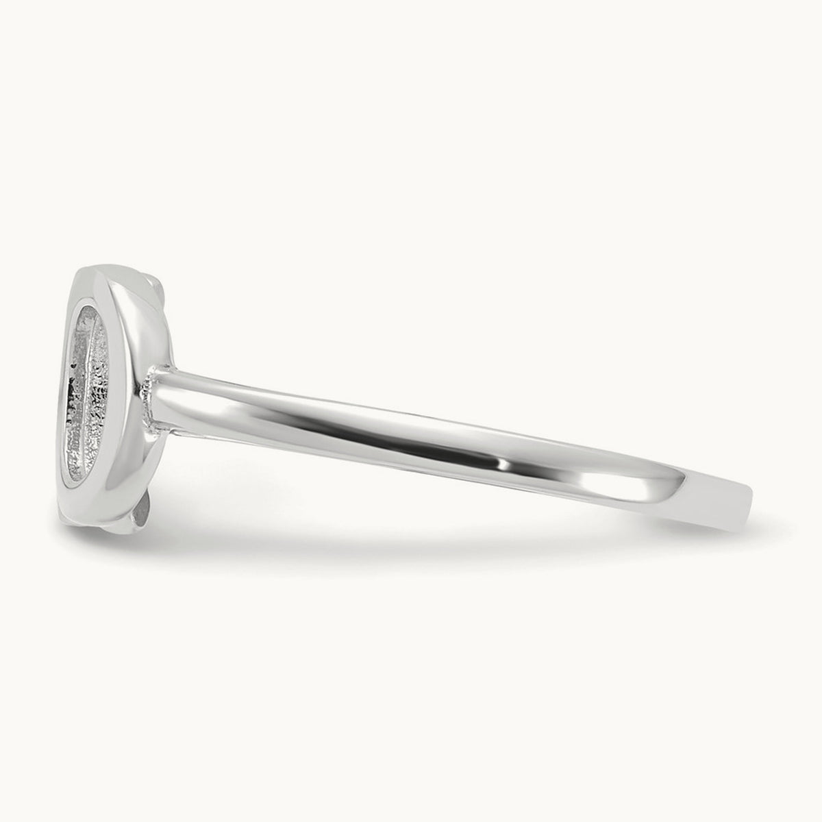 Polished X-O Ring — 14K White Gold