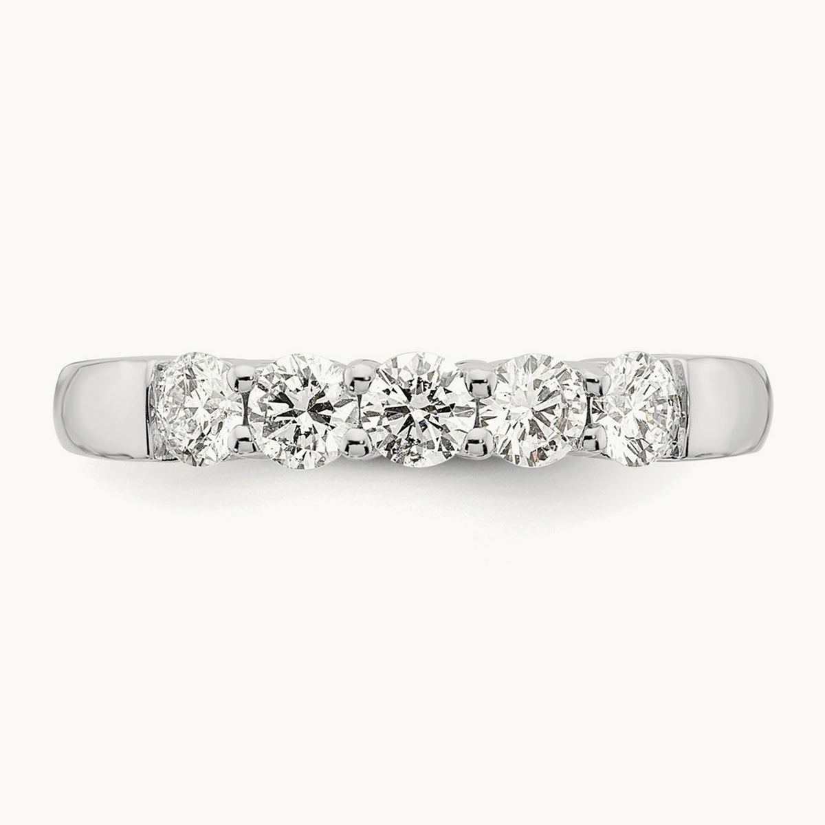 5-Stone Diamond Band, 14K White Gold