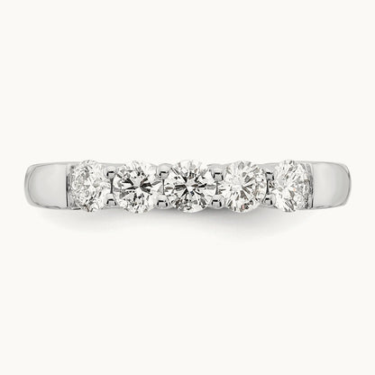 5-Stone Diamond Band, 14K White Gold
