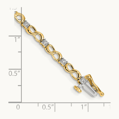 Diamond Figure 8 Link Bracelet — 14K Yellow Gold