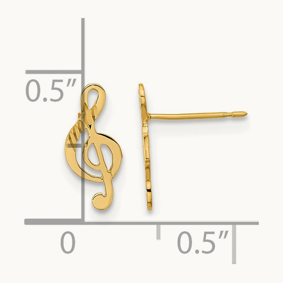 Madi K Polished Musical Note Post Earrings, 14K