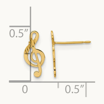 Madi K Polished Musical Note Post Earrings, 14K