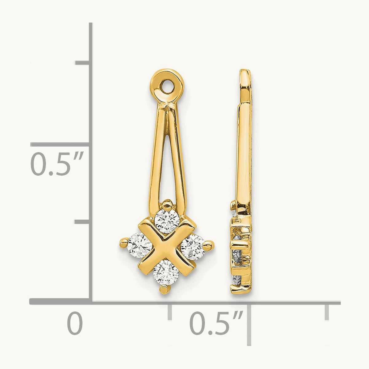 VS Dangle Cluster Diamond Earring Jacket, 14K