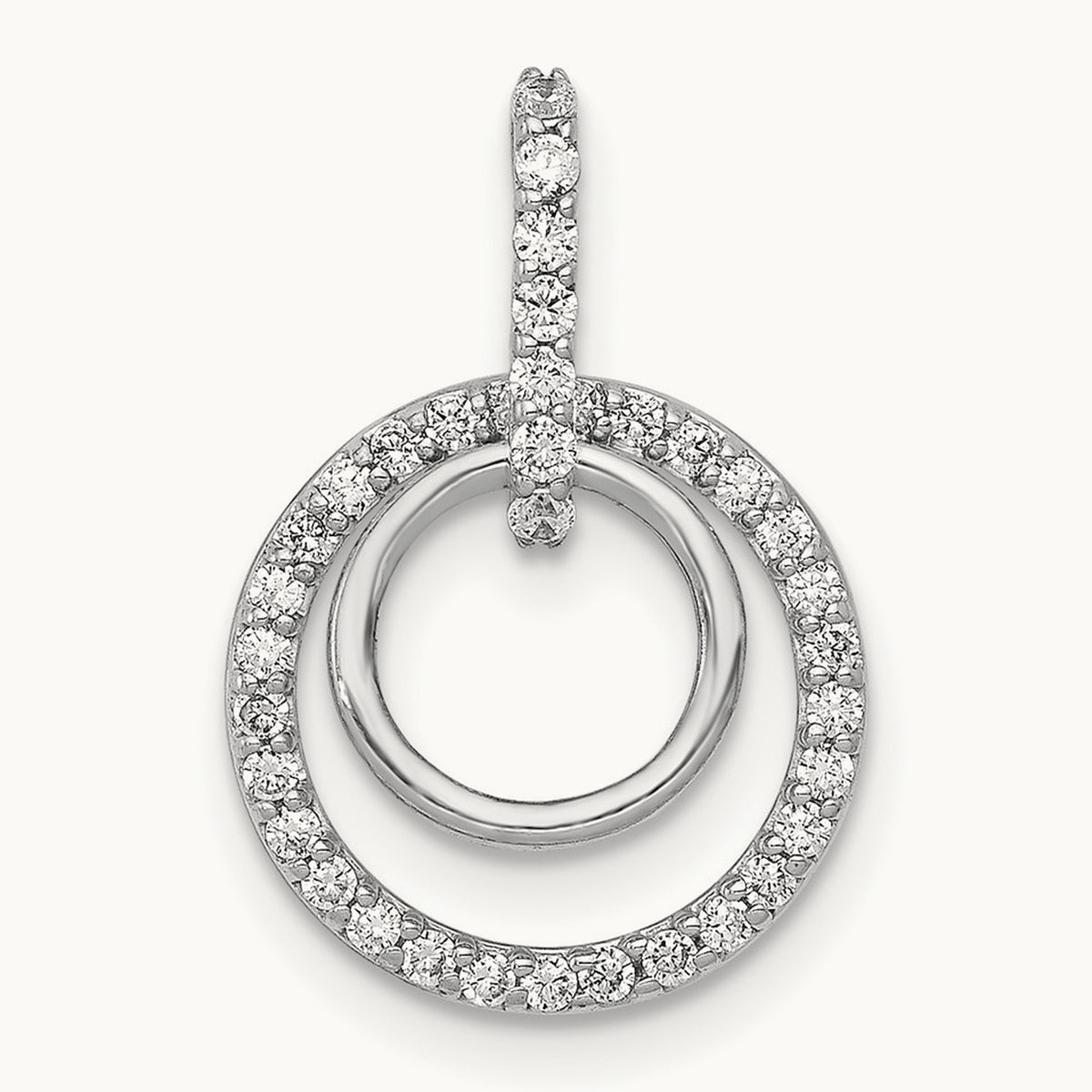 Double Circle Dangle Pendant, 0.25 ct tw Lab-Grown Diamond