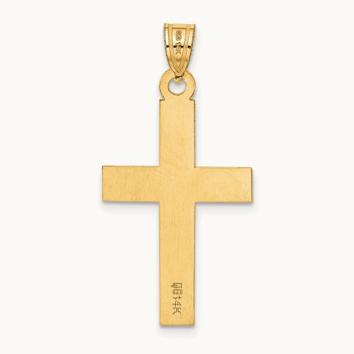 Polished Cross Charm, 14K