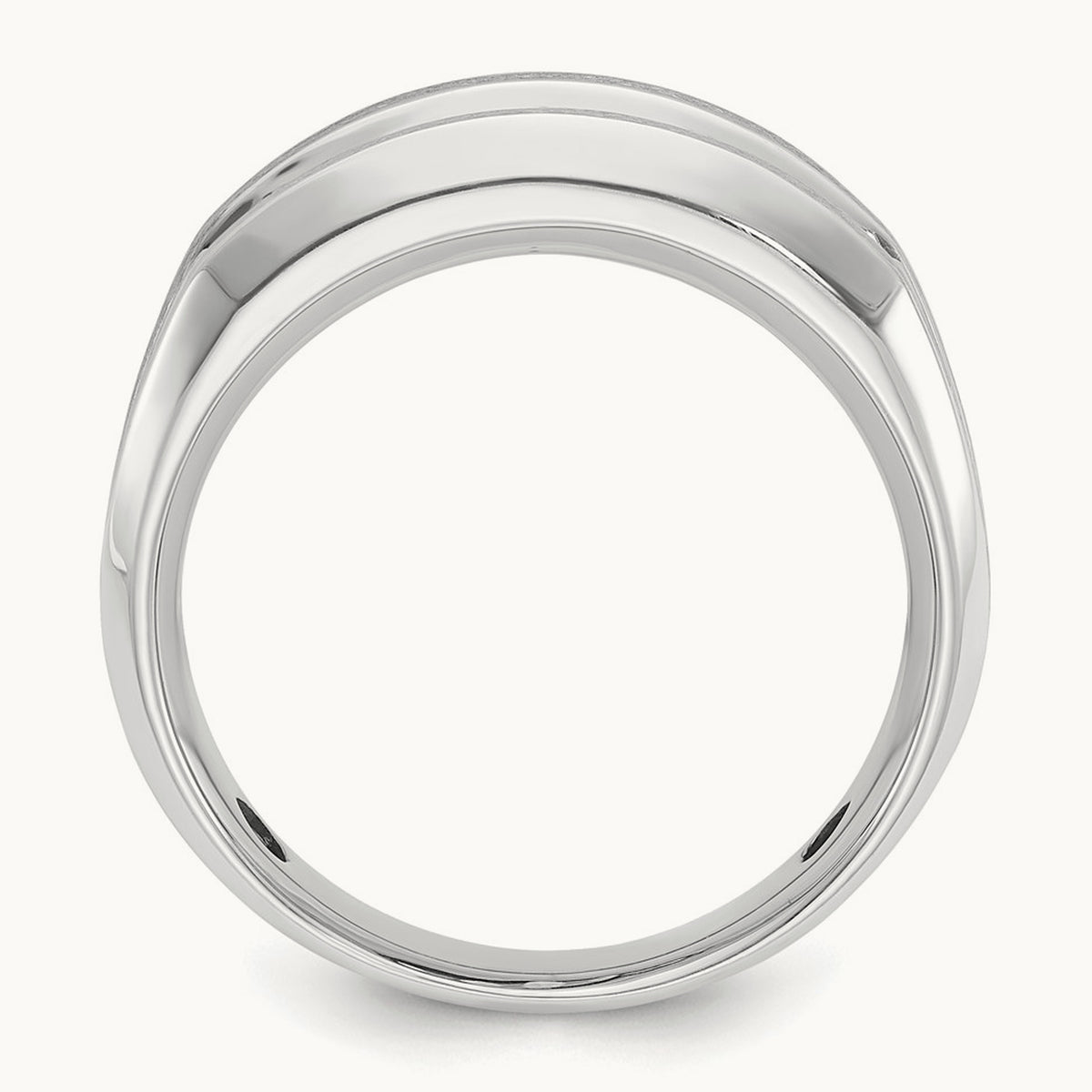 IBGoodman Men's Polished & Satin 5-Stone Diamond Ring, 14K White Gold