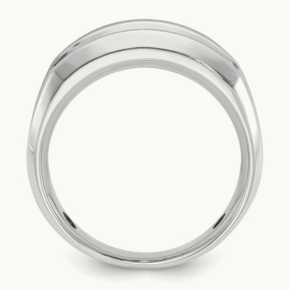 IBGoodman Men's Polished & Satin 5-Stone Diamond Ring, 14K White Gold