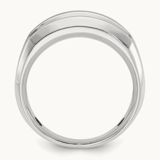 IBGoodman Men's Polished & Satin 5-Stone Diamond Ring, 14K White Gold