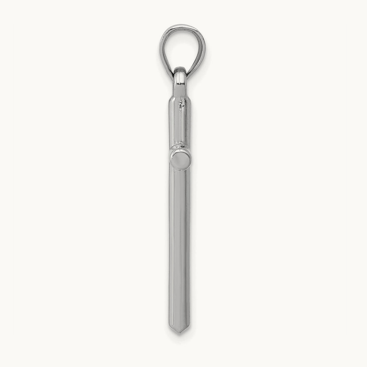 Polished Hollow Cross Pendant, 14K White Gold