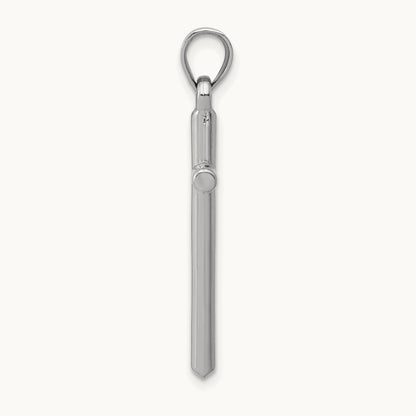 Polished Hollow Cross Pendant, 14K White Gold
