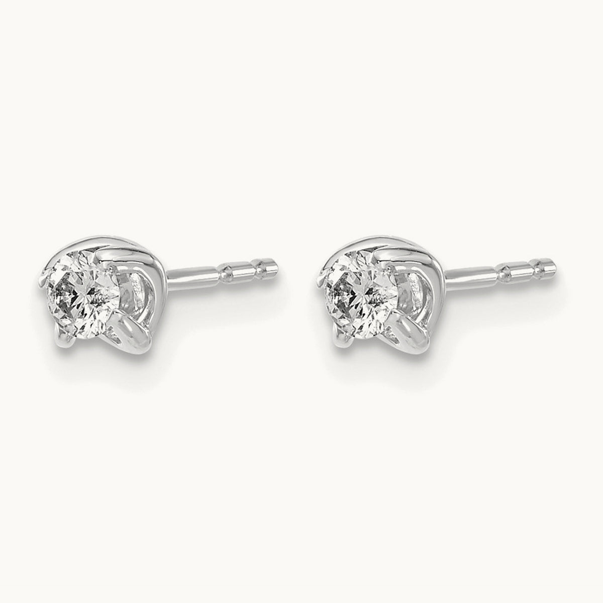 Diamond Post Earrings — 14K White Gold