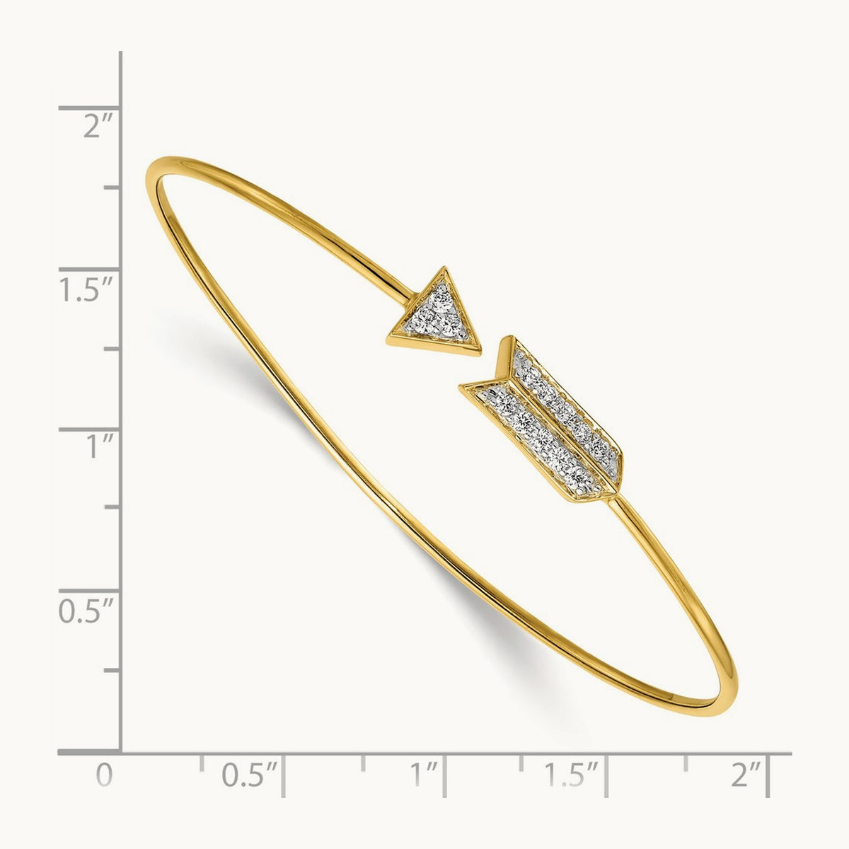 Diamond Arrow Flexible Bangle, 14K