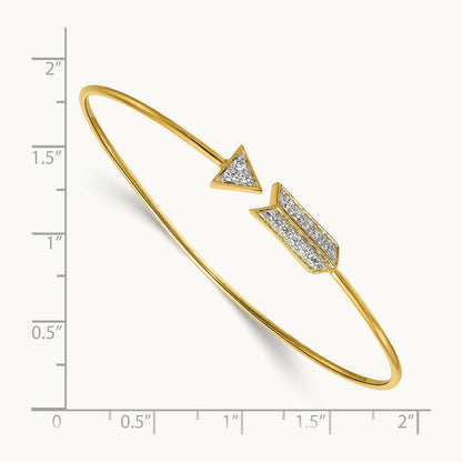 Diamond Arrow Flexible Bangle, 14K