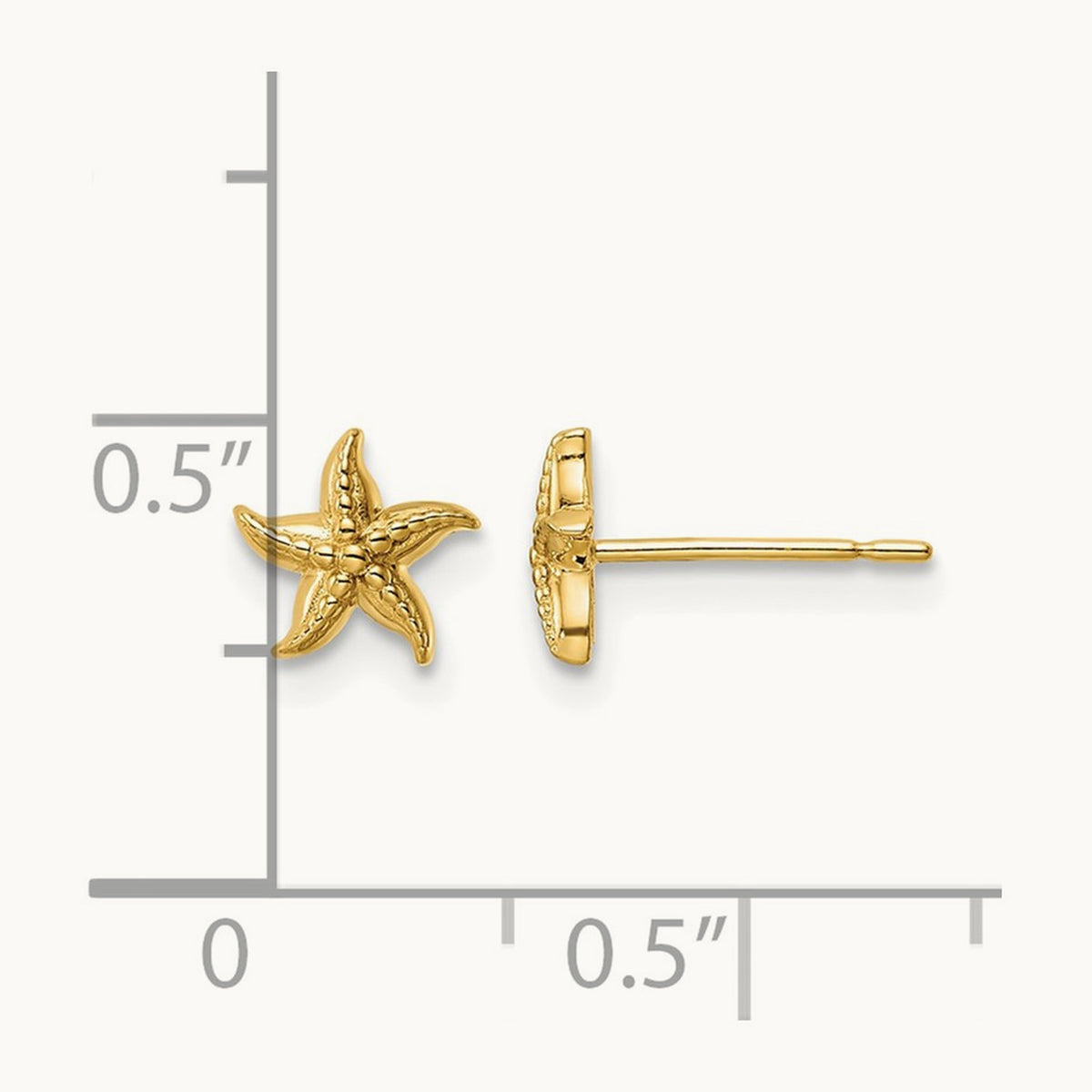 Starfish Post Earrings — 6.36mm