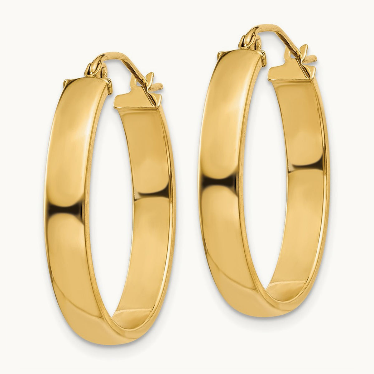 Lightweight Oval Hoop Earrings — 19mm