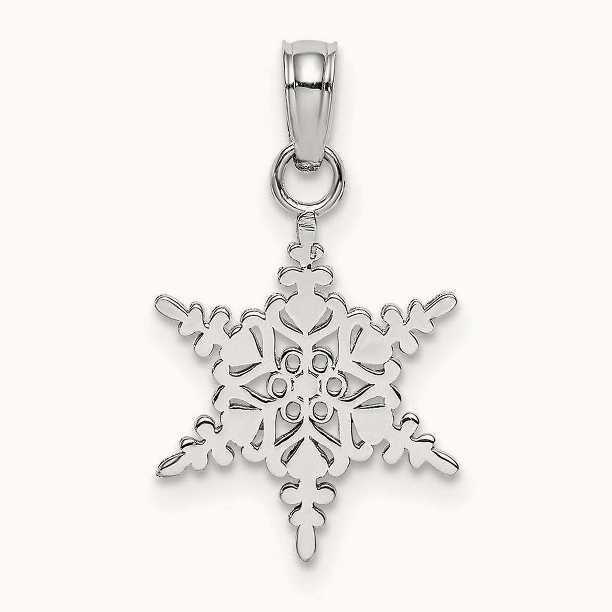 Small Snowflake Pendant — 14K White Gold