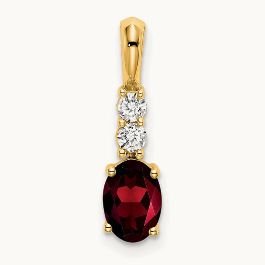Oval Garnet and Diamond Pendant — photo set