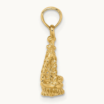 3-D Libra Zodiac Charm, 14K