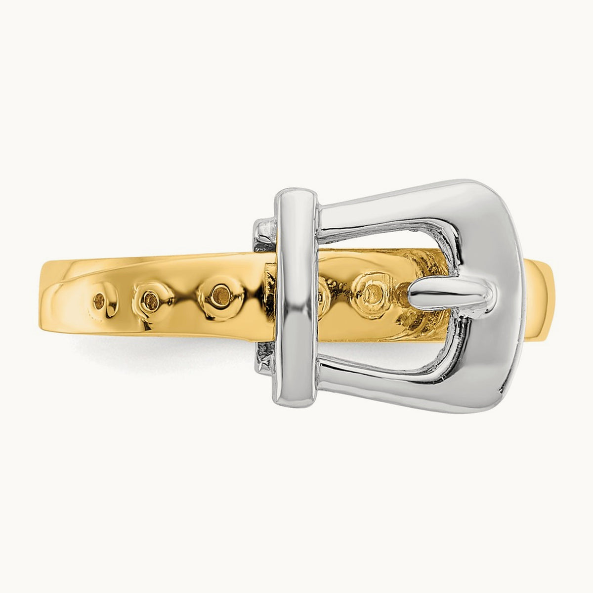 Polished Buckle Ring, 14K Two-tone
