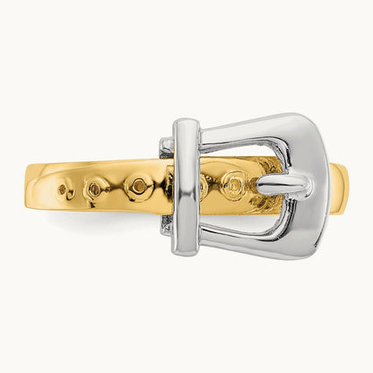 Polished Buckle Ring, 14K Two-tone