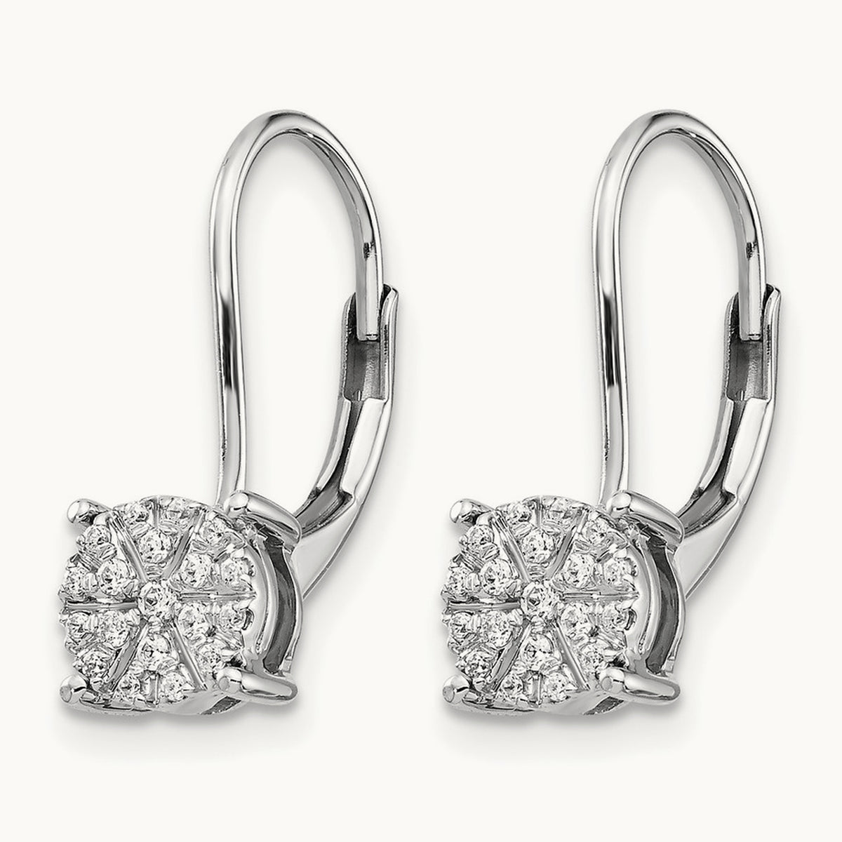 Cluster Leverback Earrings, 0.15 ct tw Lab-Grown Diamond