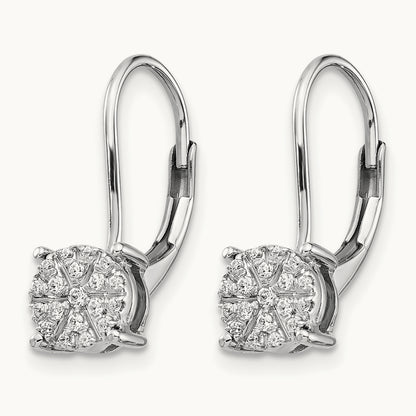 Cluster Leverback Earrings, 0.15 ct tw Lab-Grown Diamond