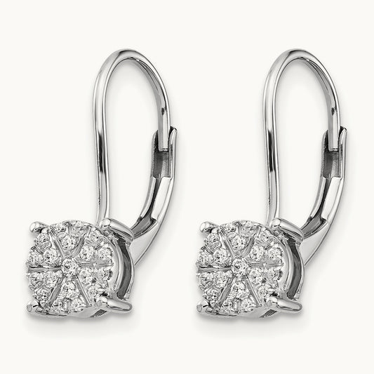 Cluster Leverback Earrings, 0.15 ct tw Lab-Grown Diamond