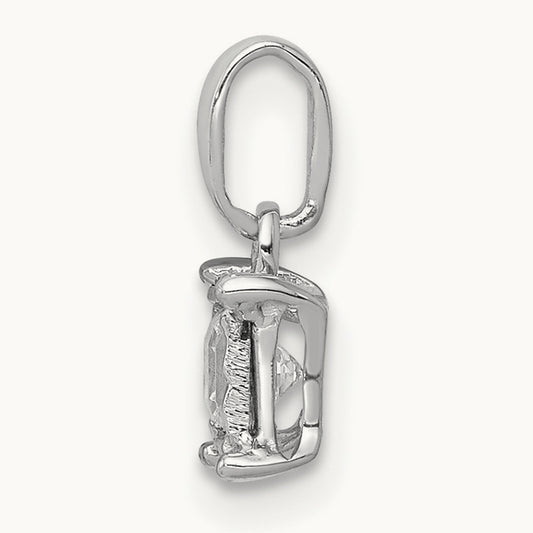 1/5ct. Diamond Square Pendant, 14K White Gold