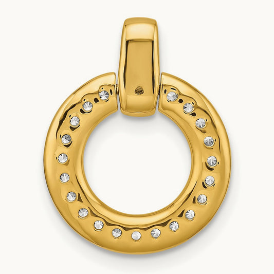 Polished Round Diamond Chain Slide, 14K