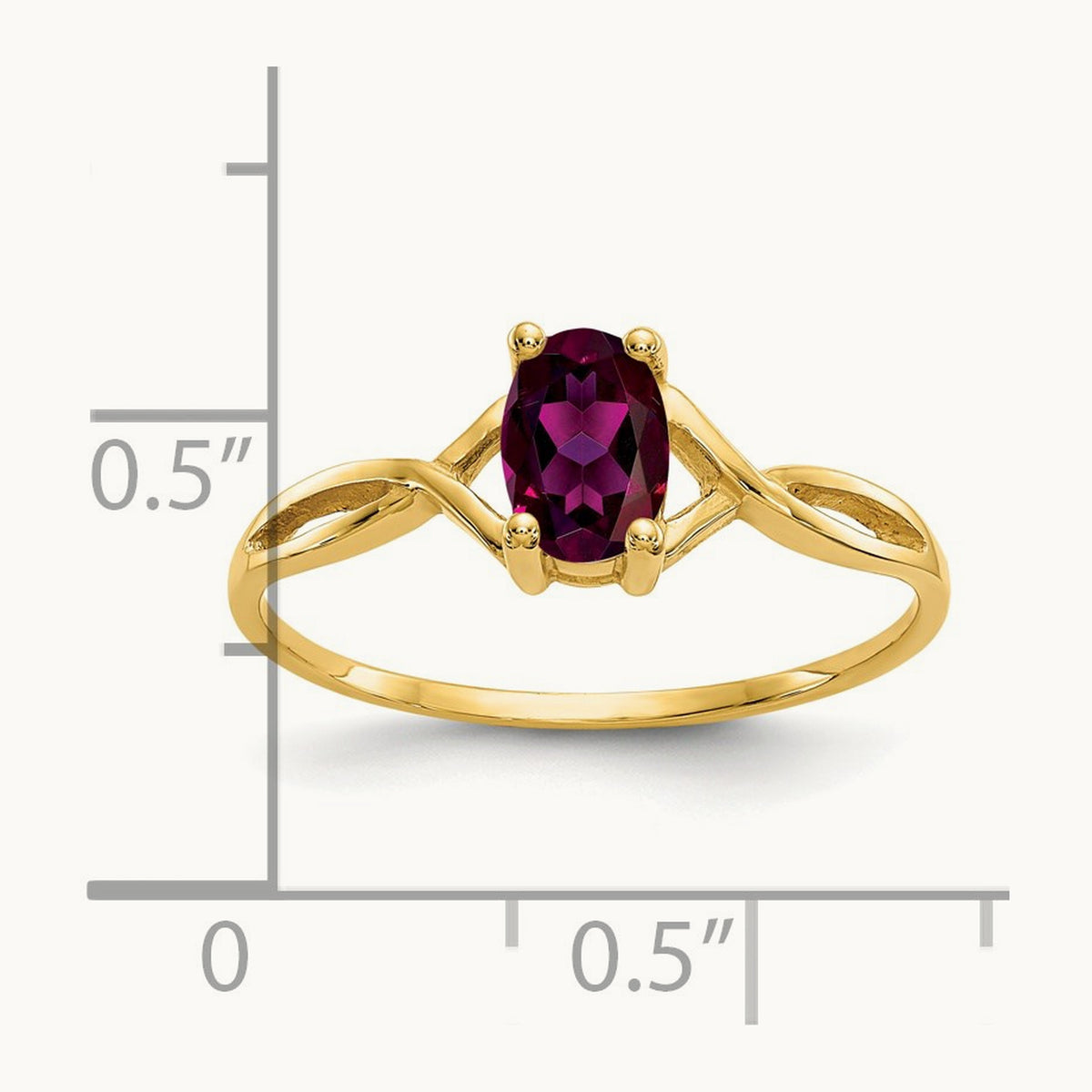 Rhodolite Garnet Birthstone Ring, 14K