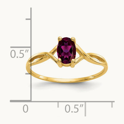 Rhodolite Garnet Birthstone Ring, 14K