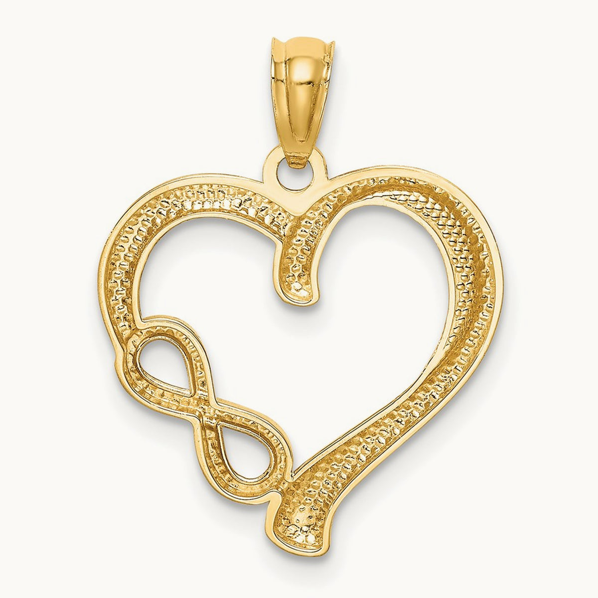 Polished Infinity Symbol Heart Pendant, 14K