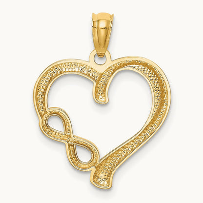 Polished Infinity Symbol Heart Pendant, 14K