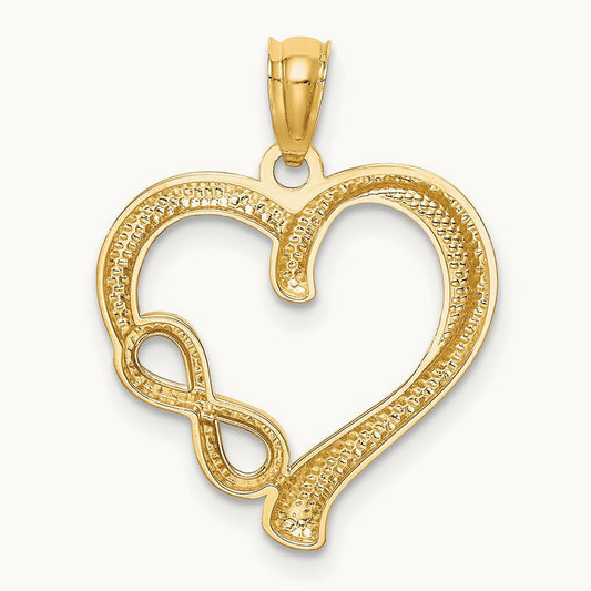 Polished Infinity Symbol Heart Pendant, 14K
