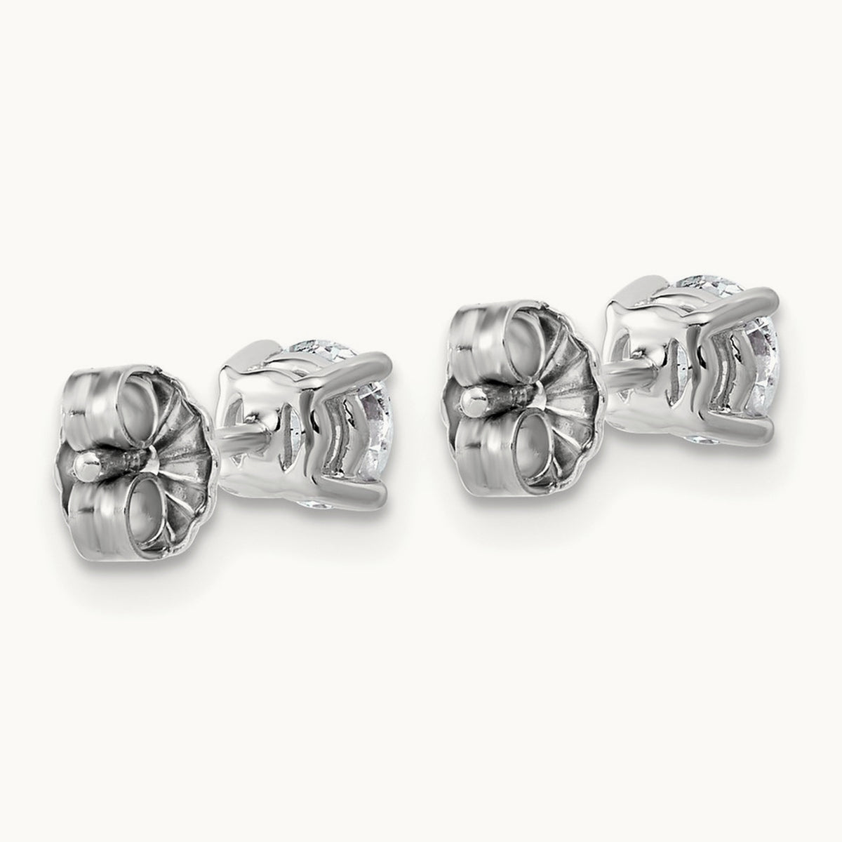 Round Lightweight Earrings, 0.25-6.00 ct tw Lab-Grown Diamond — 5/8 ct, 10K White Gold
