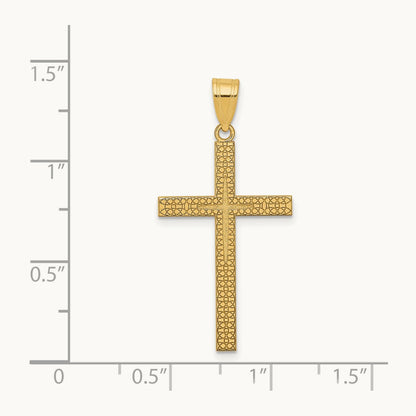 Diamond-cut Latin Cross Pendant — 34mm