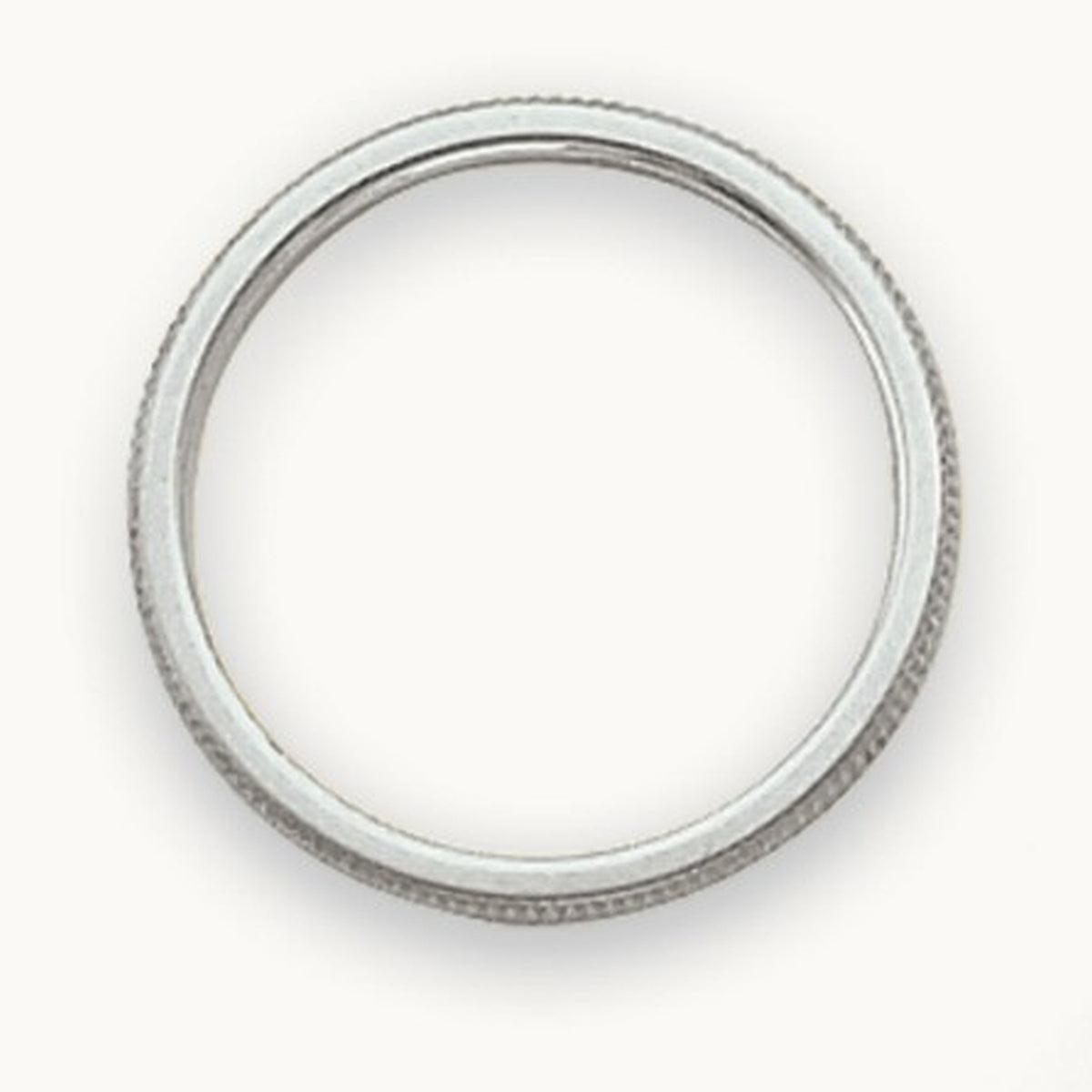 Milgrain Band — 14K White Gold