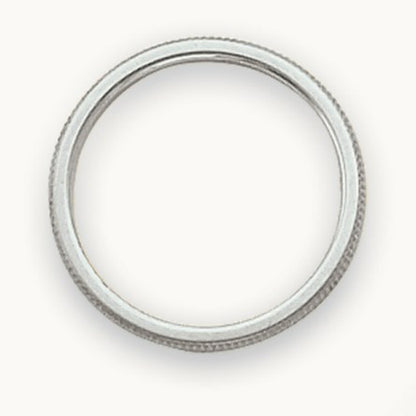 Milgrain Band — 14K White Gold