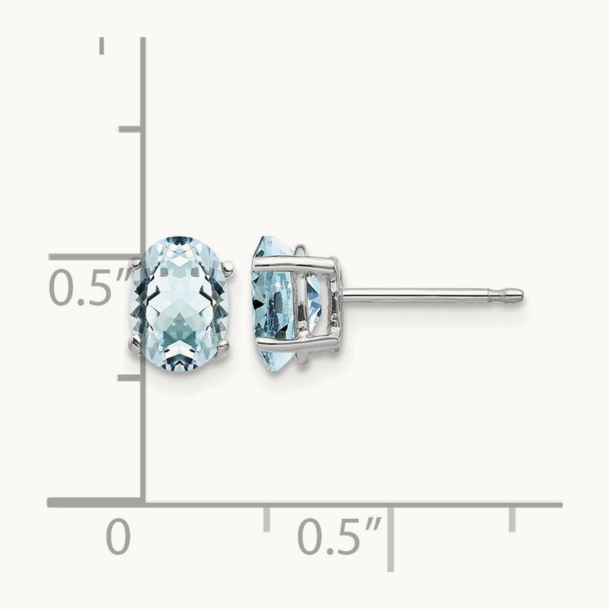 Aquamarine Earrings, 14K White Gold