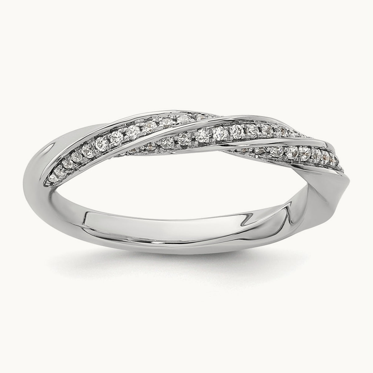 Complete Diamond Twisted Wedding Band, 14K Yellow Gold