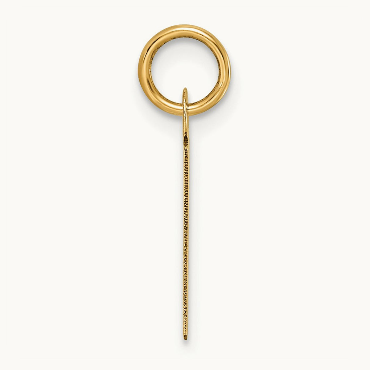 Slanted Block Initial Charm — 14K Yellow Gold, F