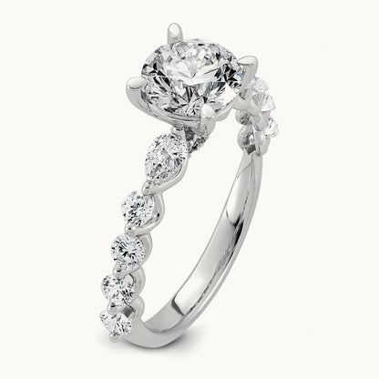 . Rd Center Engagement Ring, 2 1/4-5 1/8 ct Lab-Grown Diamond